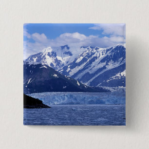 Badge Carré 5 Cm Baie de Disenchantment et glacier Hubbard,