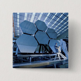 Badge Carré 5 Cm Baie de télescope spatial James Webb
