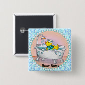 Badge Carré 5 Cm Bain à canard en caoutchouc (Devant & derrière)