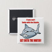 Badge Carré 5 Cm Bain avec les requins (Devant & derrière)