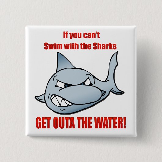 Badge Carré 5 Cm Bain avec les requins (Devant)