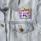 Badge Carré 5 Cm Bain Papillon complet (En situation)