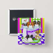 Badge Carré 5 Cm Bain Papillon complet (Devant & derrière)