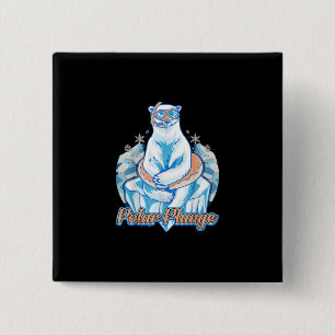 Badge Carré 5 Cm Bain Polaire Plongée Ice Jump Funny Ours Polaire 