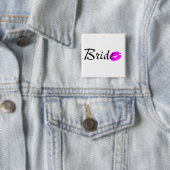 Badge Carré 5 Cm Baiser de jeune mariée (En situation)