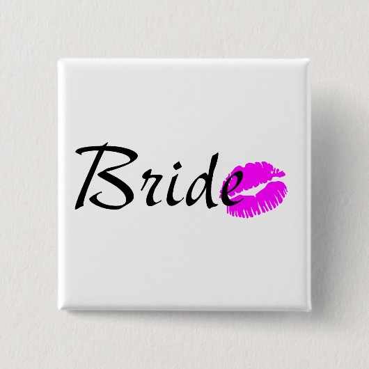 Badge Carré 5 Cm Baiser de jeune mariée (Devant)