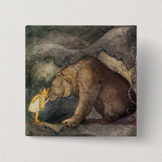 Badge Carré 5 Cm Baiser d'ours (Devant)