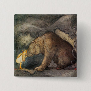 Badge Carré 5 Cm Baiser d'ours