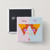 Badge Carré 5 Cm Baiser Nacho Valentine (Devant & derrière)
