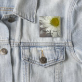 Badge Carré 5 Cm Baisson blanc doux sur Mariage gris (En situation)
