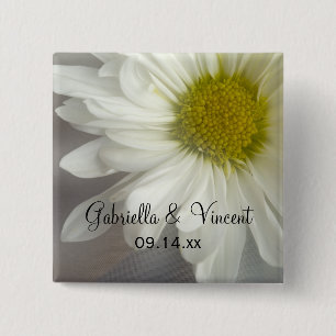 Badge Carré 5 Cm Baisson blanc doux sur Mariage gris