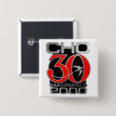 Badge Carré 5 Cm Bakersfield 2000 (Devant & derrière)