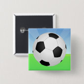 Badge Carré 5 Cm Bal de football dimanche (Devant & derrière)