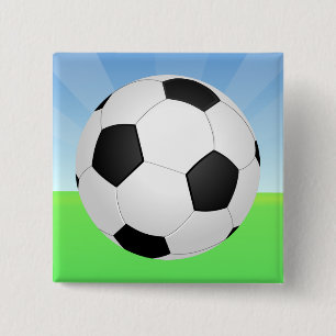 Badge Carré 5 Cm Bal de football dimanche