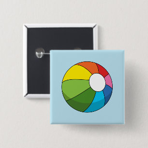 Badge Carré 5 Cm Bal De Plage Coloré