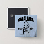 Badge Carré 5 Cm Balalaika Play Boy (Devant & derrière)