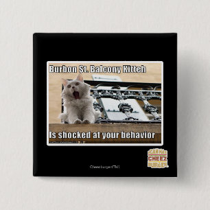Badge Carré 5 Cm Balcon Kitteh de St de Burbon
