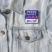 Badge Carré 5 Cm balise nom de réunion de famille (En situation)