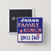 Badge Carré 5 Cm balise nom de réunion de famille (Devant & derrière)