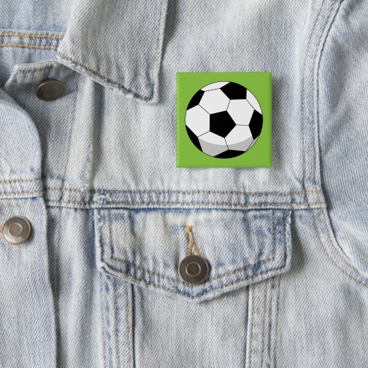 Badge Carré 5 Cm Balle de soccer en dessin (En situation)
