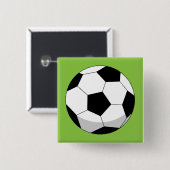 Badge Carré 5 Cm Balle de soccer en dessin (Devant & derrière)