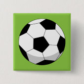 Badge Carré 5 Cm Balle de soccer en dessin (Devant)