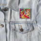 Badge Carré 5 Cm BALLET CARNAVAL / Mascarade vénitienne, Danse, Mus (En situation)