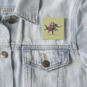 Badge Carré 5 Cm Ballet Dancing Elephant (En situation)
