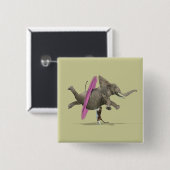 Badge Carré 5 Cm Ballet Dancing Elephant (Devant & derrière)