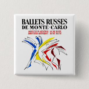 Badge Carré 5 Cm Ballet Russes - Amant de danseur abstrait Art