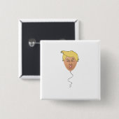 Badge Carré 5 Cm Ballon de Donald Trump (Devant & derrière)