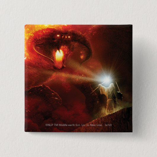 Badge Carré 5 Cm Balrog contre GANDALF™ (Devant)