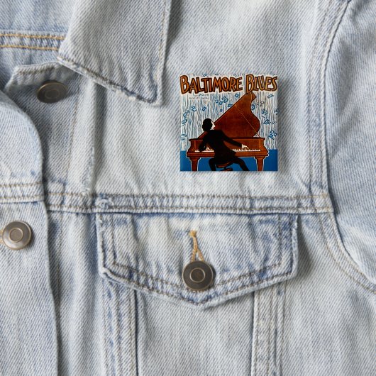 Badge Carré 5 Cm Baltimore Blues (En situation)