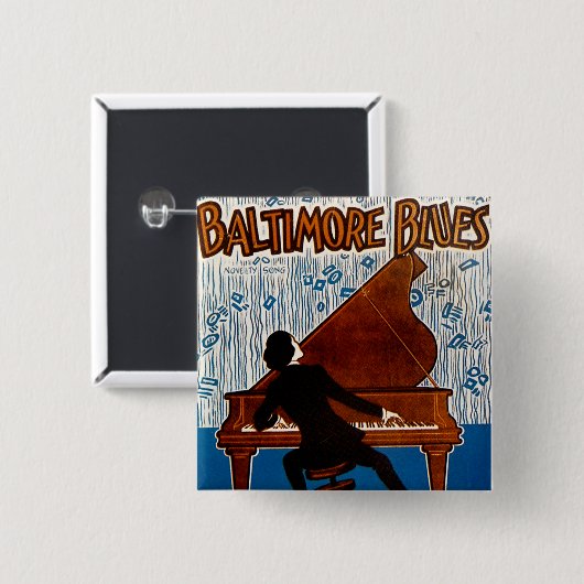 Badge Carré 5 Cm Baltimore Blues (Devant & derrière)