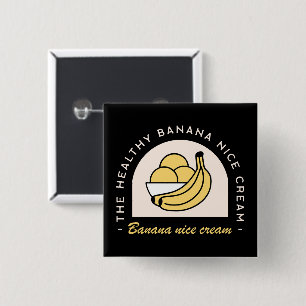 Badge Carré 5 Cm Banana glacée belle crème santé esthétique drôle