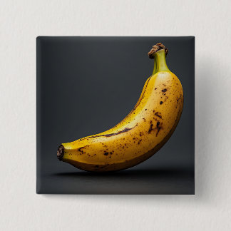 Badge Carré 5 Cm Banane isolée et son ombre