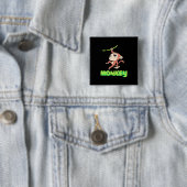 Badge Carré 5 Cm Banane singe (En situation)