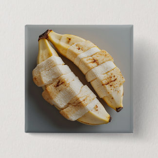 Badge Carré 5 Cm Bananes tranchées au milieu