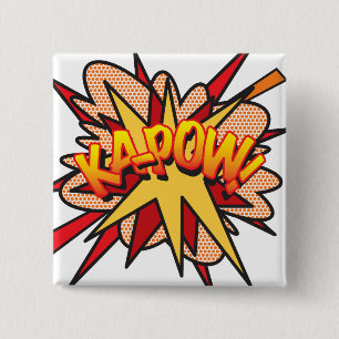 Badge Carré 5 Cm Bande dessinée Pop Art KA-POW!