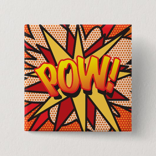 Badge Carré 5 Cm Bande dessinée Pop Art POW! (Devant)