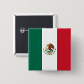 Badge Carré 5 Cm Bandera de Mexico Drapeau national Mexicanos (Devant & derrière)