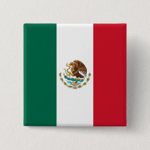 Badge Carré 5 Cm Bandera de Mexico Drapeau national Mexicanos
