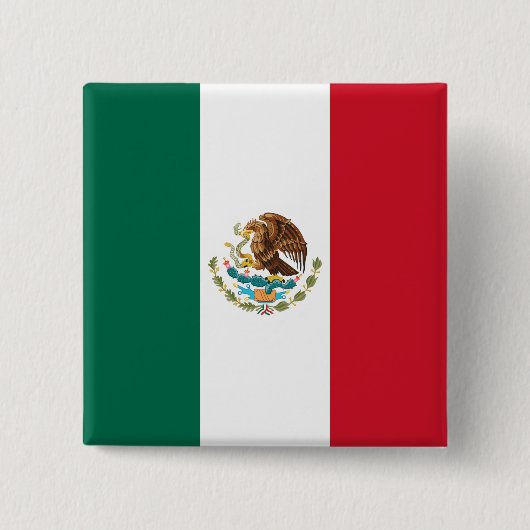 Badge Carré 5 Cm Bandera de Mexico Drapeau national Mexicanos (Devant)