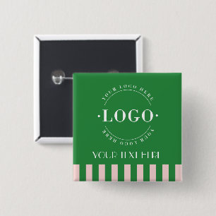 Badge Carré 5 Cm Bandes colorées Votre entreprise Logo élégant Pers