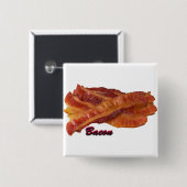 Badge Carré 5 Cm Bandes de Bacon (Devant & derrière)