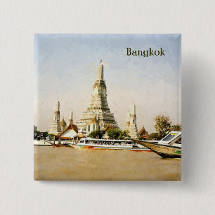 Badge Carré 5 Cm Bangkok, Thaïlande