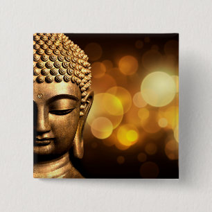 Badge Carré 5 Cm Bangkok, Thaïlande Bouddha en or