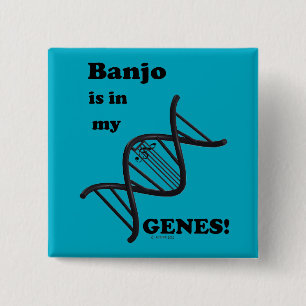 Badge Carré 5 Cm Banjo est dans mes gènes