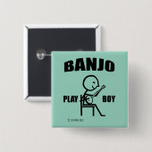 Badge Carré 5 Cm Banjo Play Boy (Devant & derrière)