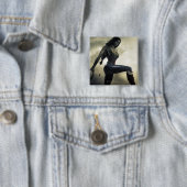 Badge Carré 5 Cm Bannière : Femme Merveilleuse, Flash (En situation)